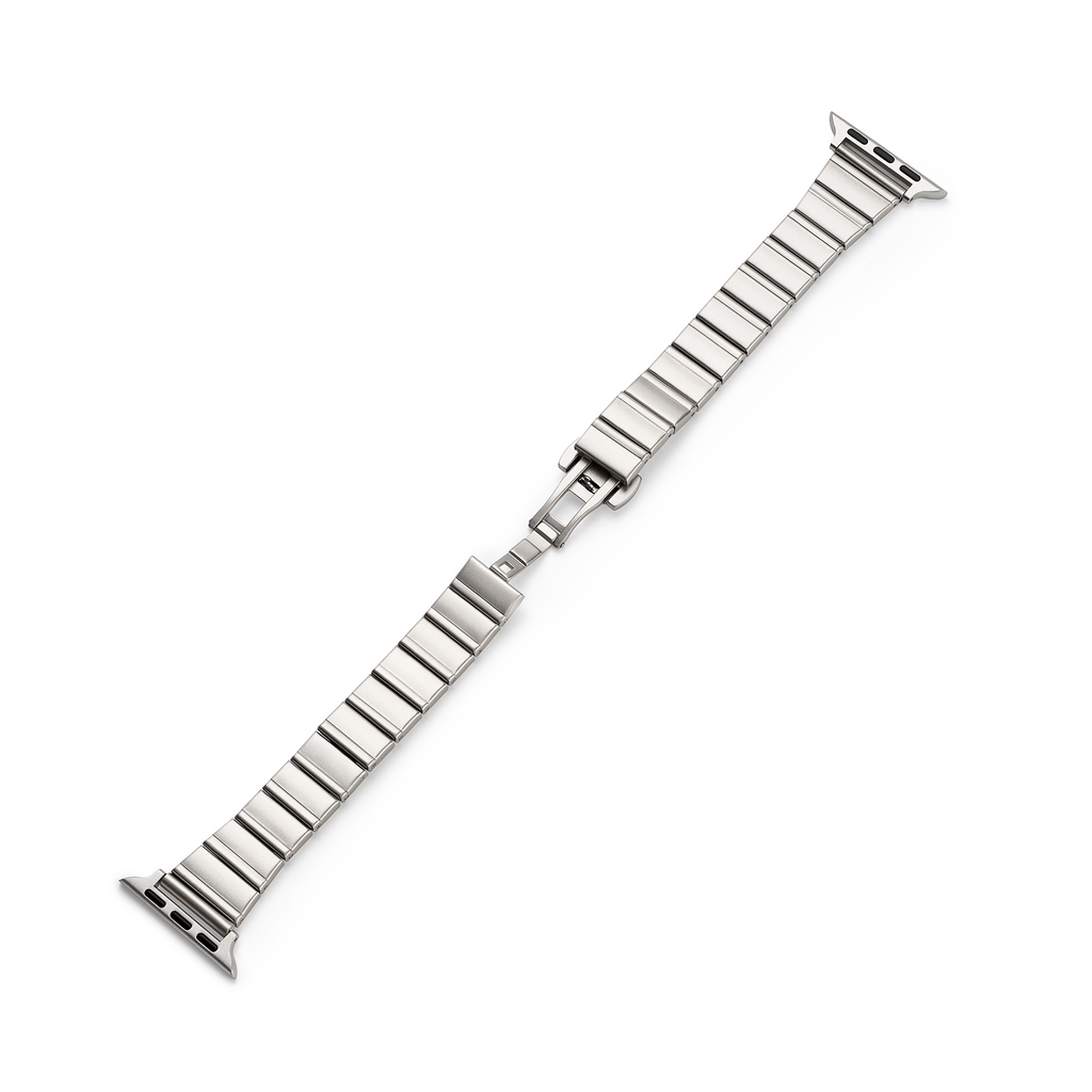 Minimal Modern Brushed Metal Watch Band for Apple Watch