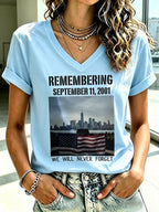 Women's Never Forget September 11 Print T-Shirt