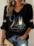 Women's Never Forget September 11 Print T-Shirt
