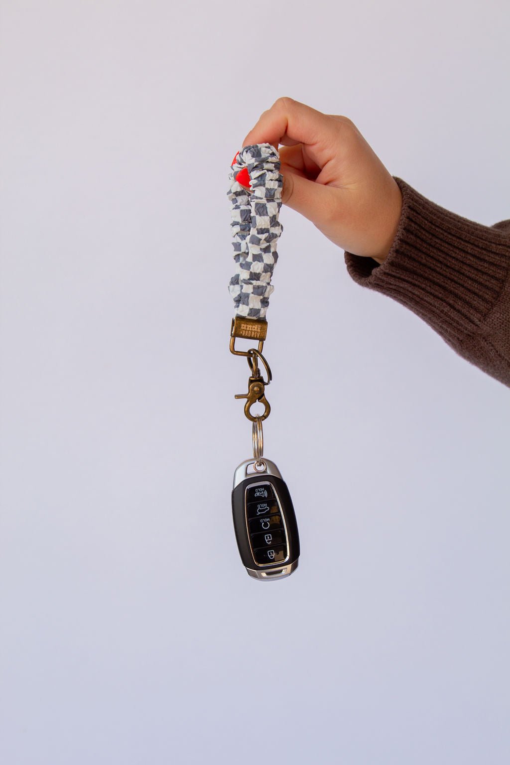 Andi x Rad Rev Grey Checkered Keychain