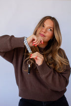 Andi x Rad Rev Grey Checkered Keychain