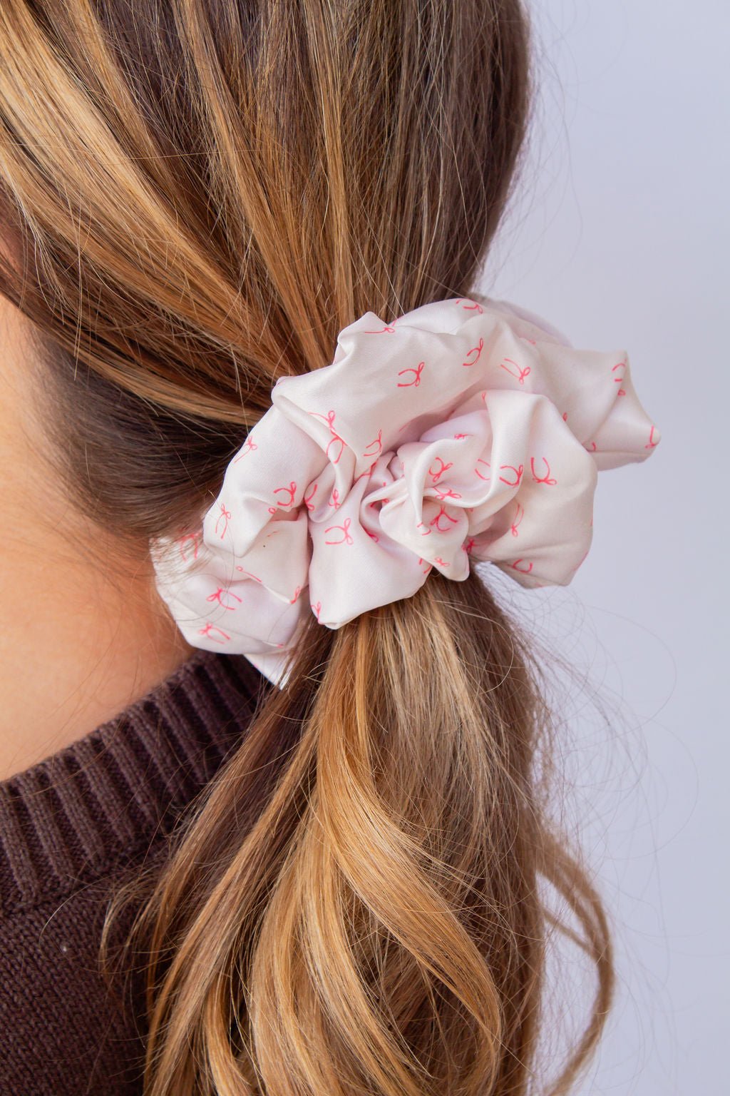 Pink Bows Jumbo Scrunchie