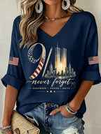 Women's Never Forget September 11 Print T-Shirt