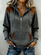 Women'S Casual Color-Blocked Pullover Sweatshirt