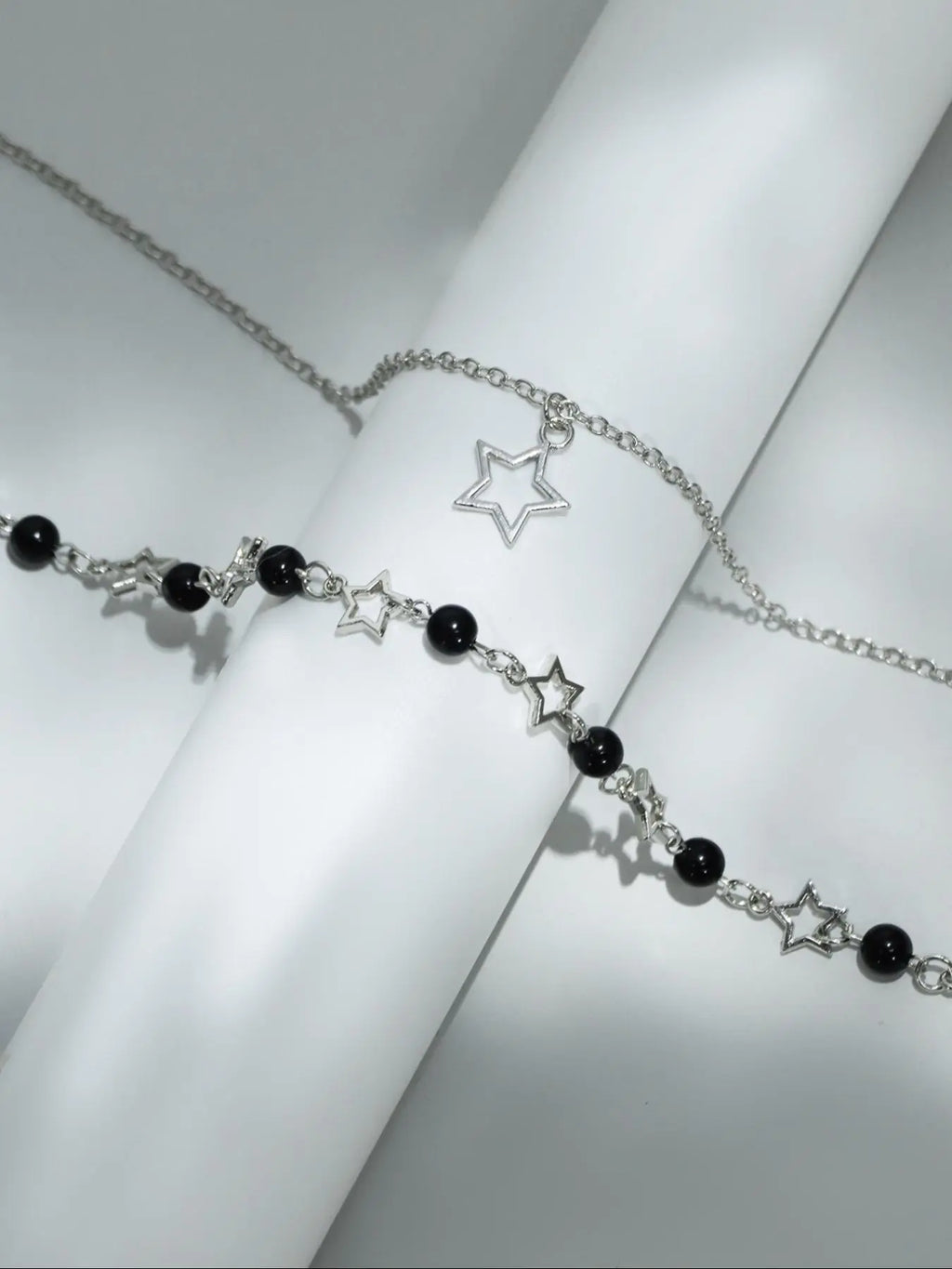 Star & Faux Pearl Decor Pendant Necklace Set for Parties