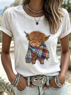 Women'S Western Cartoon Animation Printed T-Shirt