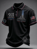 Men's 9.11 Never Forget Print Casual Polo Shirt