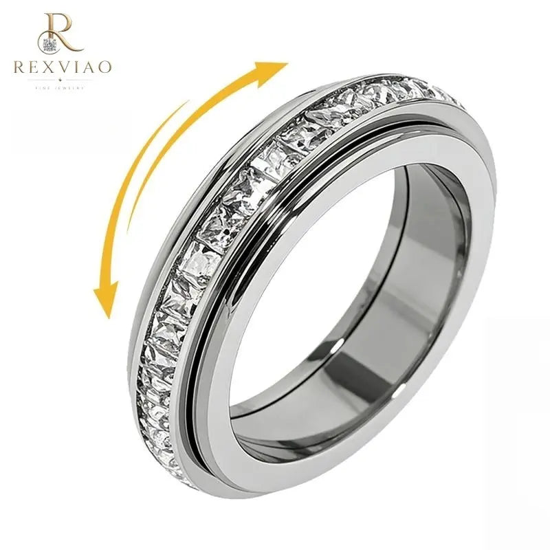 Anxiety Rings for Women & Men - Titanium Steel Fidget Band