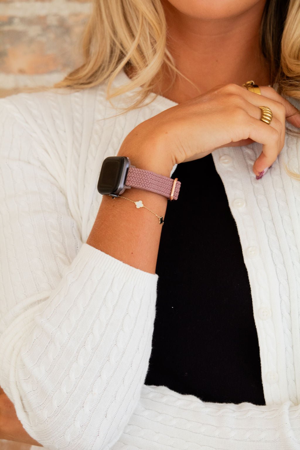 Dusty Purple Thin Weaved Watch Band