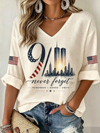 Women's Never Forget September 11 Print T-Shirt