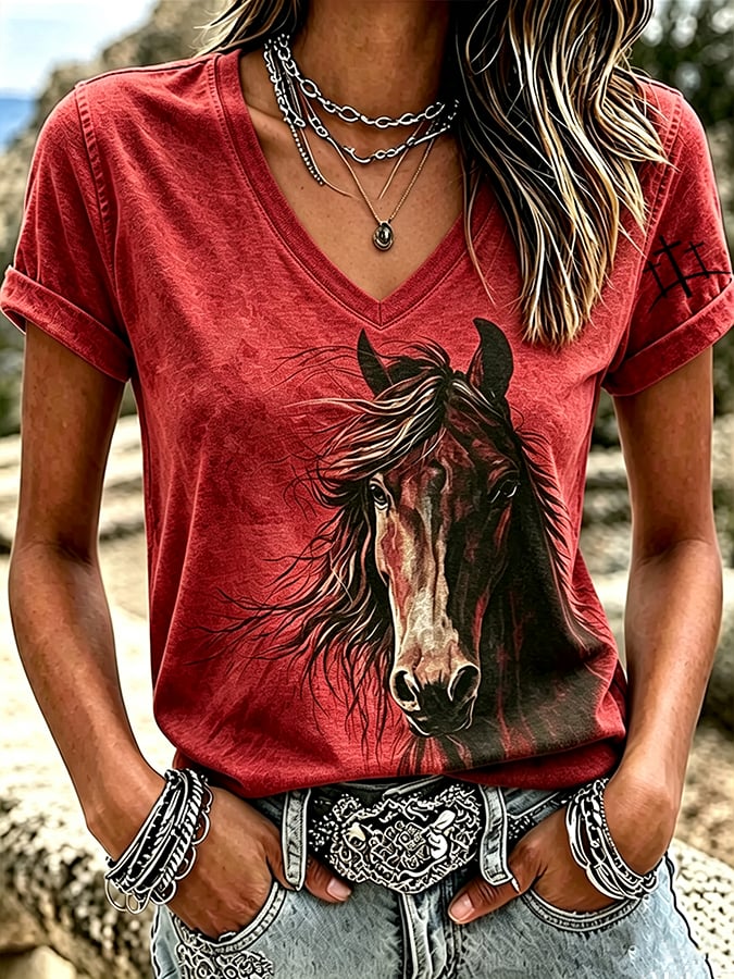 Women's Casual Print Short-Sleeve T-Shirt