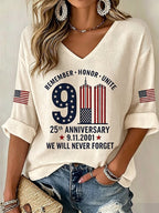 Women's Never Forget September 11 Print T-Shirt