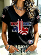 Women's Never Forget September 11 Print T-Shirt