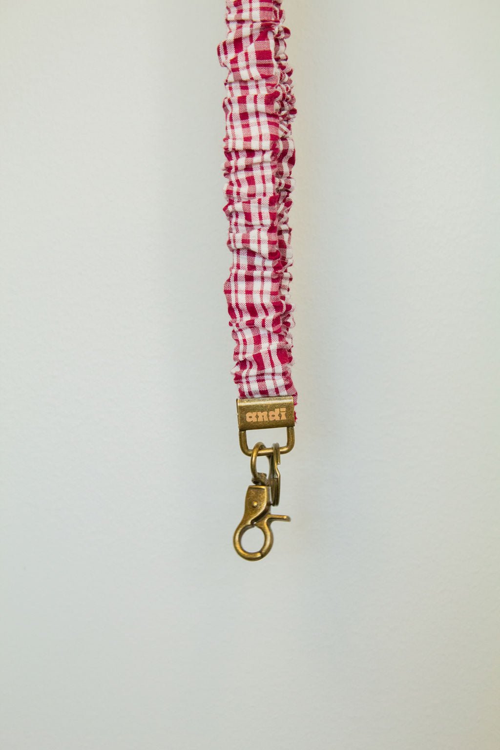 Maroon Checked Lanyard
