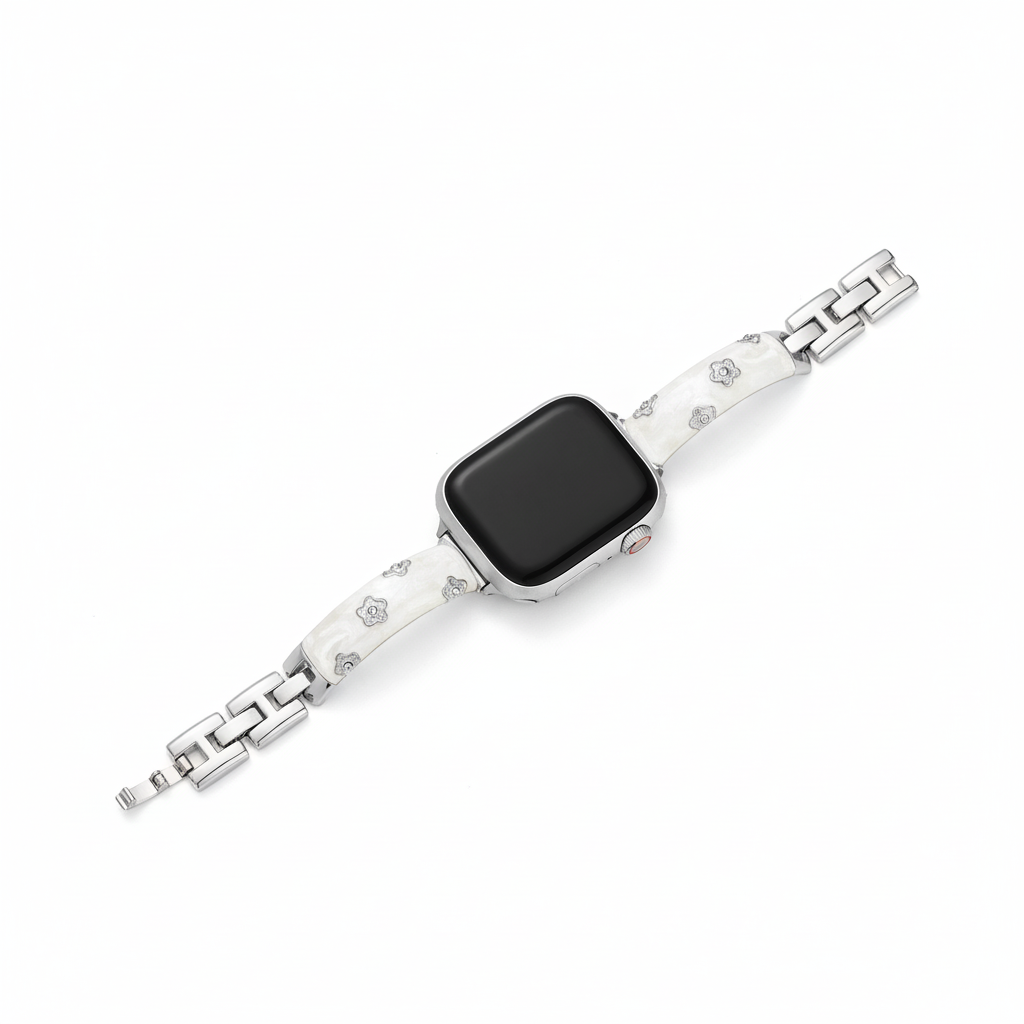 Floral Metal Watch Band for Apple Watch