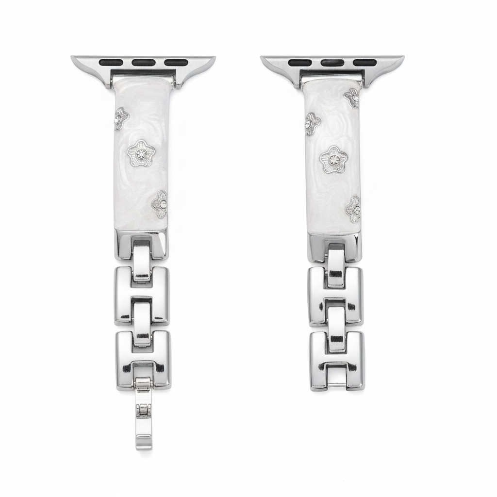 Floral Metal Watch Band for Apple Watch