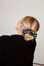 Onyx Floral Jumbo Scrunchie