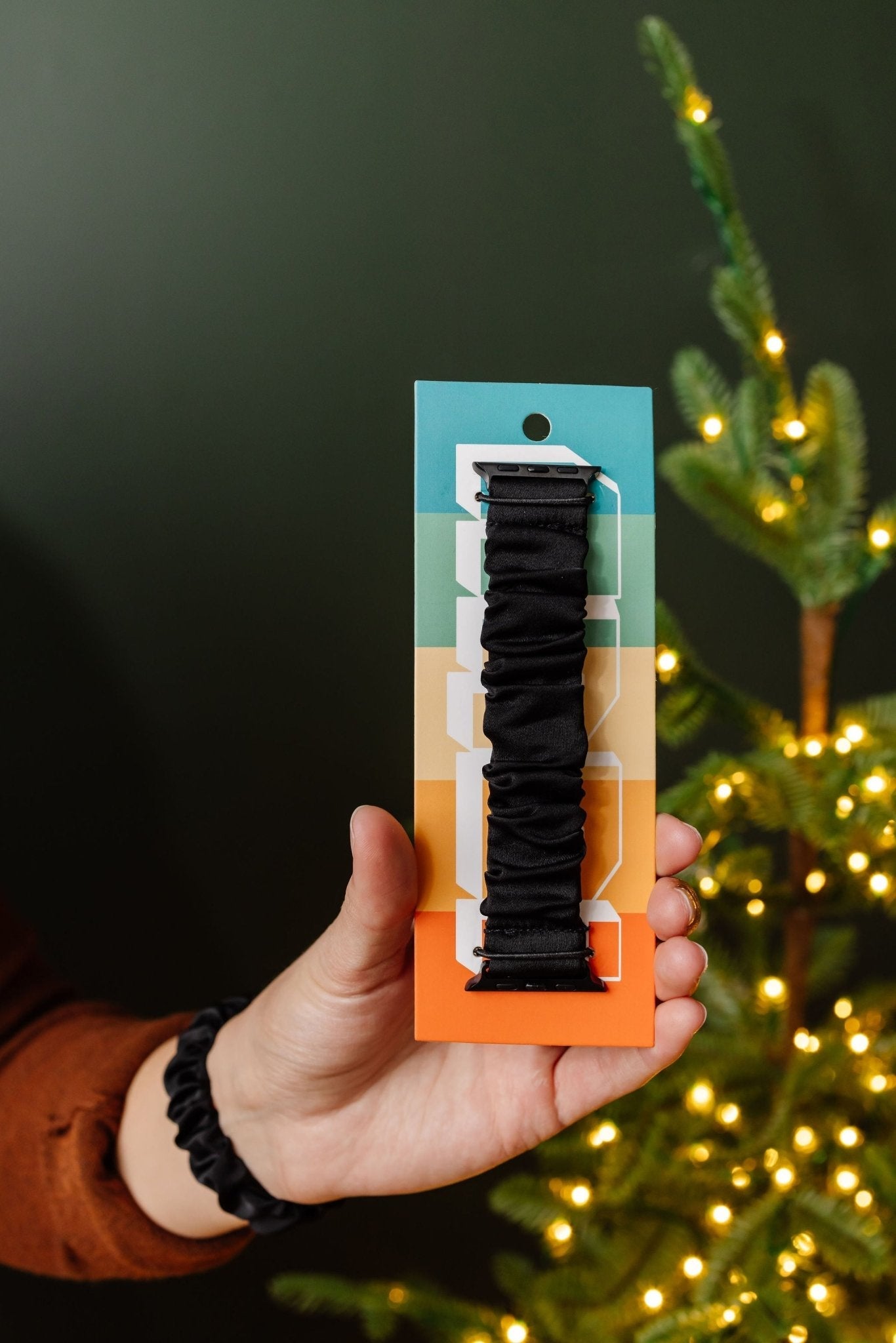 Onyx Luxe Scrunchie Band Compatible with Apple Watch