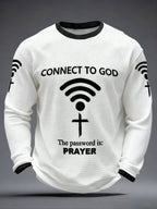 Men's "Connect To God,The Password IS Prayer" Print Casual T-Shirt