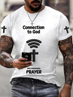 Men's Connection to God Wifi Password Prayer Print Tee