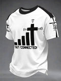 Men's "Connect To God,The Password IS Prayer" Print Casual T-Shirt
