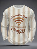 Men's "Connect To God,The Password IS Prayer" Print Casual T-Shirt