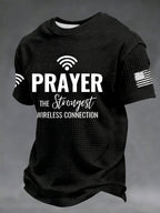 Men's Prayer The Strongest Wireless Connection Printed Casual T-Shirt