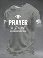 Men's Prayer The Strongest Wireless Connection Printed Casual T-Shirt