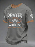 Men's Prayer The Strongest Wireless Connection Printed Casual T-Shirt