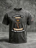Men's "Connect To God,The Password IS Prayer" Print Casual T-Shirt