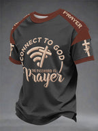 Men's "Connect To God,The Password IS Prayer" Print Casual short sleeves t-shirt