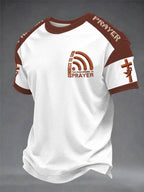 Men's "Connect To God,The Password IS Prayer" Print Casual short sleeves t-shirt