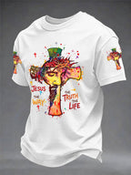 Men's Jesus The Way The Truth The Life Print Casual Tee