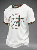 Men's The Way The Truth The Life Printed Casual T-Shirt