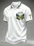 Men's Christian Cross Print Polo