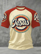 Men's Christian Jesus Print Casual Tee